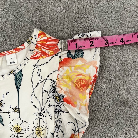 GAP Girls Sz L Off White Floral Flutter Sleeve Summer Dress - Picture 12 of 12